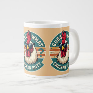 Taza De Café Gigante Diseño divertido de broma de pollo retro