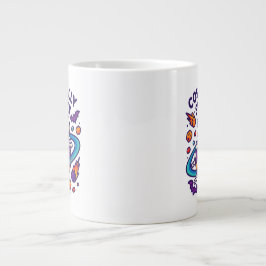 Taza De Café Gigante Diseño Espeluznante Cósmico de Halloween Esqueleto