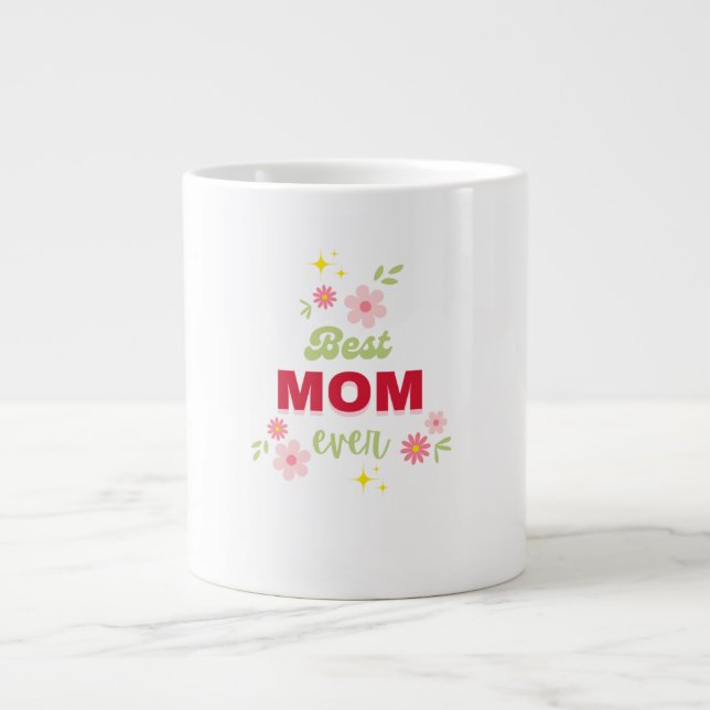 Taza De Café Gigante Diseño floral (Frente)