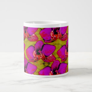 Taza De Café Gigante Diseño floral magenta genial