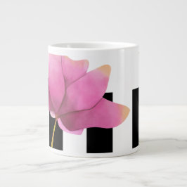 Taza De Café Gigante Diseño floral moderno Magnolia Rosé