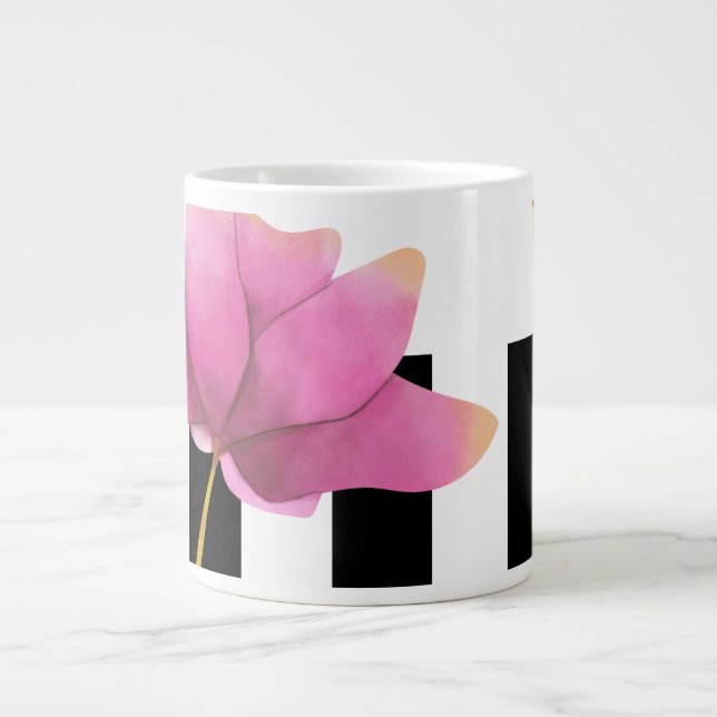 Taza De Café Gigante Diseño floral moderno Magnolia Rosé (Frente)