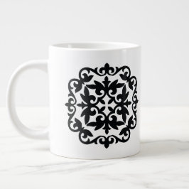 Taza De Café Gigante Diseño Floral Ornamental