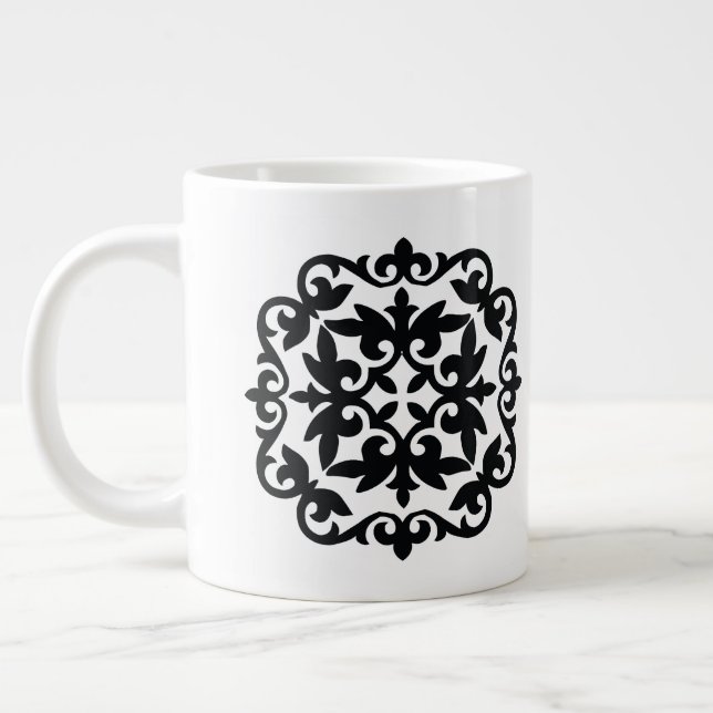 Taza De Café Gigante Diseño Floral Ornamental (Izquierda)