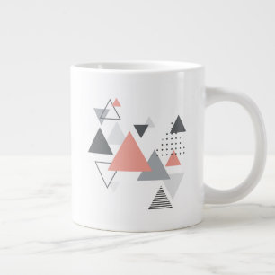 Taza De Café Gigante Diseño geométrico escandinavo abstracto
