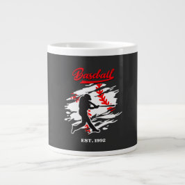 Taza De Café Gigante Diseño Gráfico de Silueta de Béisbol – EST. 1992