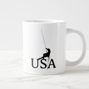 Taza De Café Gigante Diseño minimalista de silueta de escalada en EE. U