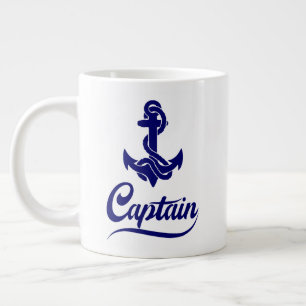 Taza De Café Gigante Diseño Náutico Ancla Barco de Vela Capitán