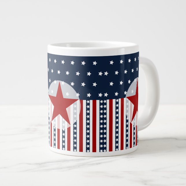 Taza De Café Gigante Diseño patriótico de la bandera americana de las (Derecha)