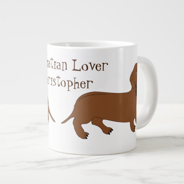 Taza De Café Gigante Diseño personalizado del Dachshund (Derecha)