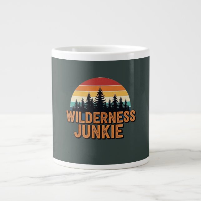 Taza De Café Gigante Diseño retro de junkie salvaje (Frente)