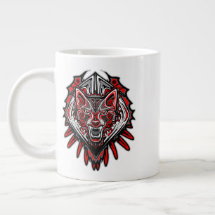 Taza De Café Gigante Diseño Totémico Tribal Haida de Lobo