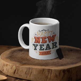 Taza De Café Gigante Diseño único de Nochevieja Vintage personalizado