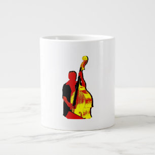 Taza De Café Gigante Diseño vertical de la imagen del bajista rojo y
