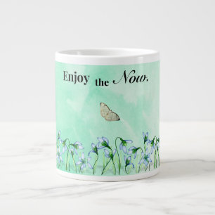 Taza De Café Gigante Disfrute de la ahora mariposa clásica cerámica Mug