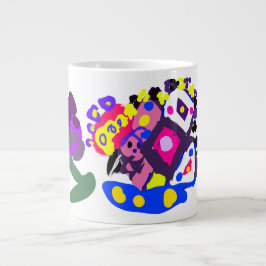 Taza De Café Gigante Diversión genial de pavo real 