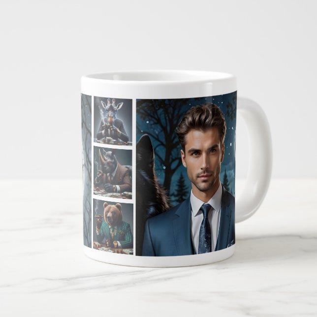 Taza De Café Gigante Divertida Foto Del Personalizado Personalizado Jef (Derecha)