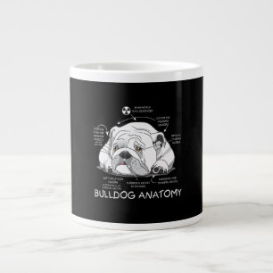 Taza De Café Gigante Divertido Bulldog inglés anatomía biología de p