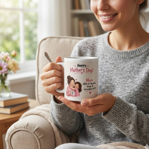 Taza De Café Gigante Divertido CEO de Snacks y Abrazos Ilustración