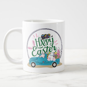 Taza De Café Gigante Divertido conejo feliz día de Pascua