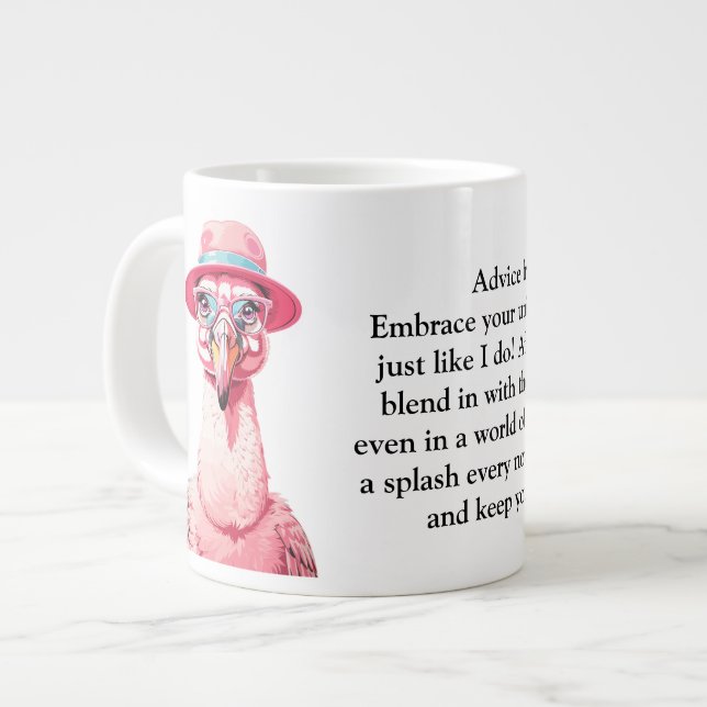 Taza De Café Gigante Divertido Consejo De Un Flamingo (Izquierda)