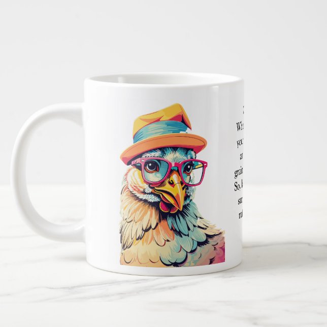 Taza De Café Gigante Divertido Consejo De Un Pollo (Izquierda)