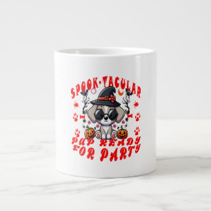 Taza De Café Gigante ¡Divertido diseño de calabaza de perro en Hallowee
