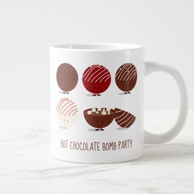 Taza De Café Gigante Divertido Fiesta de bomba de chocolate caliente (Derecha)