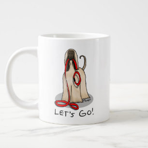 Taza De Café Gigante ¡Divertido! ¡Vamos! Pasear al Lebrel Afgano (Crema