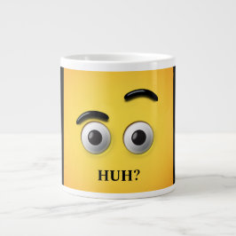 Taza De Café Gigante Divertidos dichos, ¿eh?, "Cara confusa", amarillo 
