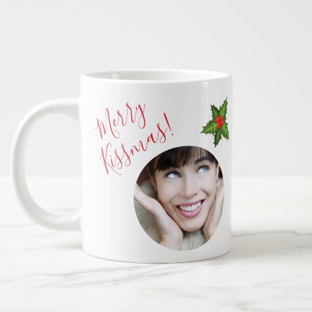 Taza De Café Gigante Divertidos "Kissmas" Navidades románticos Foto Mis (Izquierda)