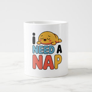 Taza De Café Gigante Diviértete Necesita Una Siesta Lindo Caricatura Do