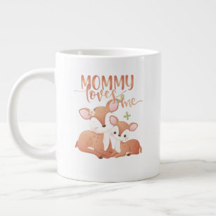 Taza De Café Gigante Doe Deer y Fawn Mamá me ama