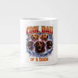 Taza De Café Gigante Dog Dad Portrait Personalized Number Custom Design