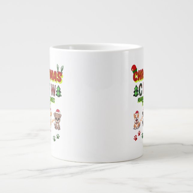 Taza De Café Gigante Dog Lover Christmas Family-Christmas crew dogs  (Frente)