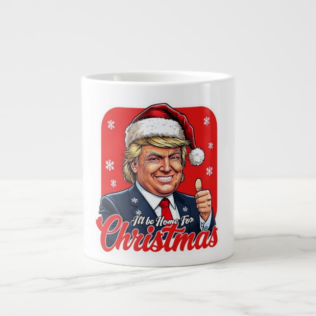 Taza De Café Gigante Donald Trump Navidades Santa Claus Art (Frente)