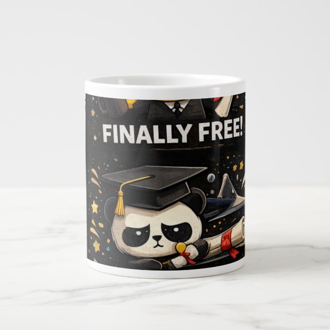 Taza De Café Gigante Done Finally Free Graduation Shirt (Frente)