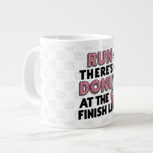 Taza De Café Gigante Donut at the Finish Line Funny Fitness Motivation