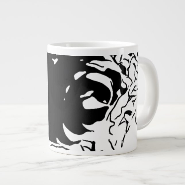 Taza De Café Gigante Doodle de Flor (Derecha)