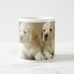 Taza De Café Gigante Dos Cachorros Labrador Dorados