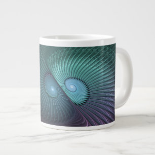 Taza De Café Gigante Dos espirales colorido arte fractal abstracto mode