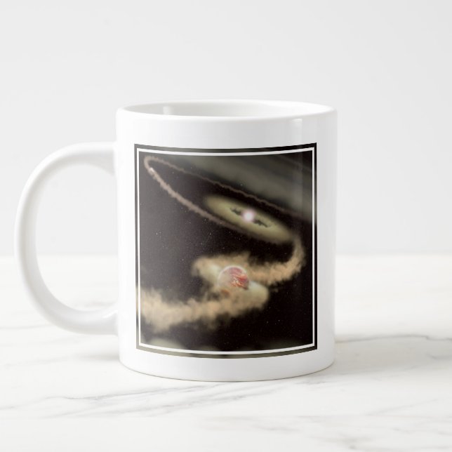 Taza De Café Gigante Dos Exoplanetas Gigantes De Gas Orbando A Una Estr (Izquierda)