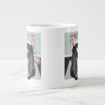 Dos Navidades negros de perros de Labrador con chi