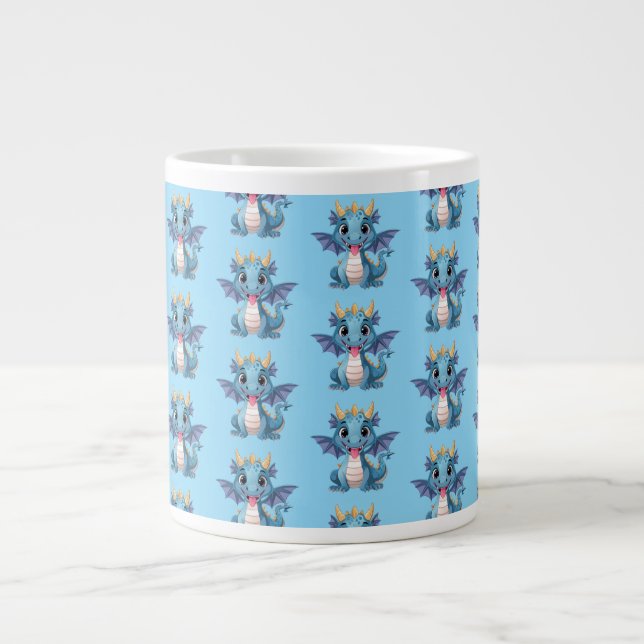 Taza De Café Gigante dragón azul (Frente)