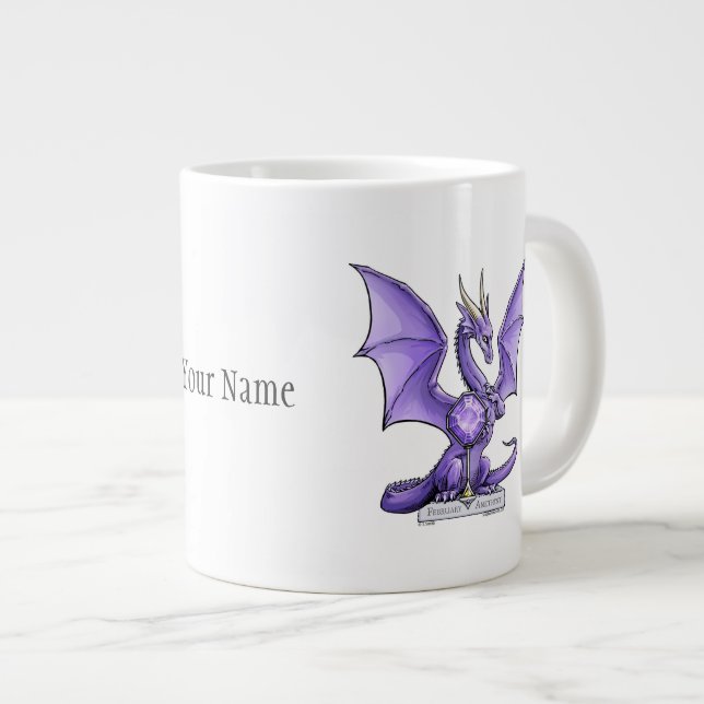 Taza De Café Gigante Dragón de Birthstone de Febrero - Amethyst (Derecha)