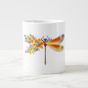 Taza De Café Gigante Dragón de flores amarillas