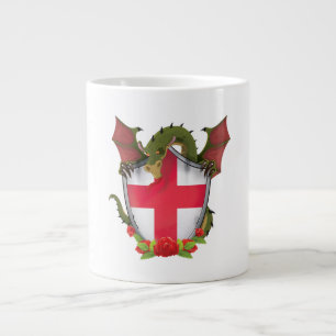 Taza De Café Gigante Dragón de Inglaterra y escudo de la bandera ingles