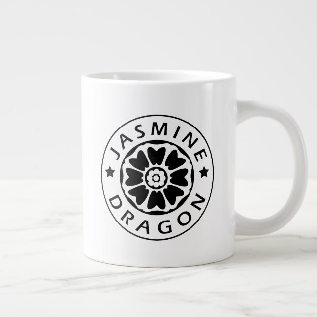 Taza De Café Gigante Dragón Jazmín 20oz Mug - Blanco y negro (Derecha)