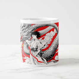 Taza De Café Gigante Dragón majestuoso y Mug guerrero