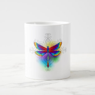 Taza De Café Gigante Dragón poligonal arcoiris